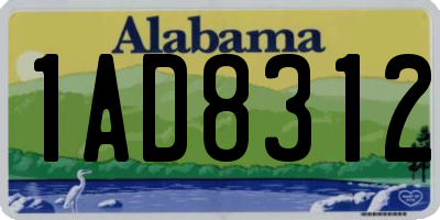 AL license plate 1AD8312