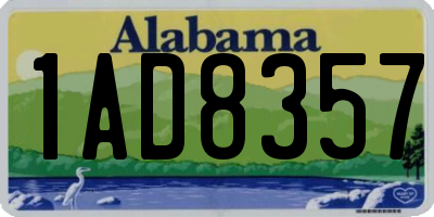 AL license plate 1AD8357