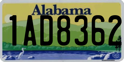 AL license plate 1AD8362