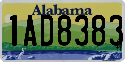 AL license plate 1AD8383