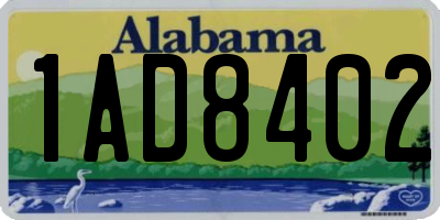 AL license plate 1AD8402