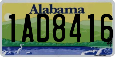 AL license plate 1AD8416