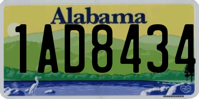 AL license plate 1AD8434
