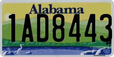 AL license plate 1AD8443