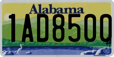 AL license plate 1AD8500