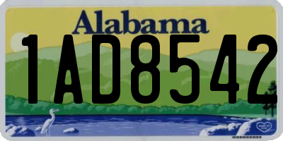 AL license plate 1AD8542