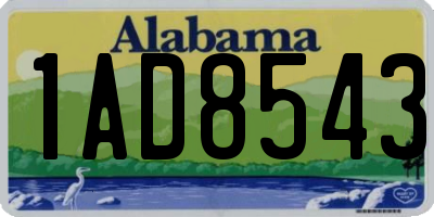 AL license plate 1AD8543