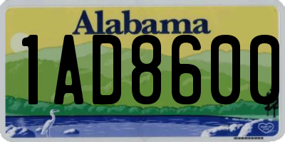 AL license plate 1AD8600