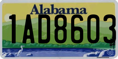 AL license plate 1AD8603