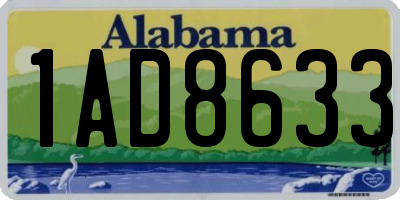 AL license plate 1AD8633