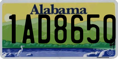 AL license plate 1AD8650