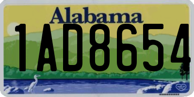 AL license plate 1AD8654