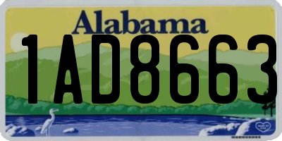 AL license plate 1AD8663