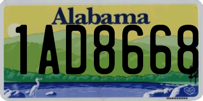 AL license plate 1AD8668