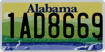 AL license plate 1AD8669