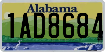 AL license plate 1AD8684