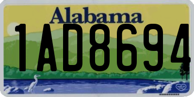 AL license plate 1AD8694