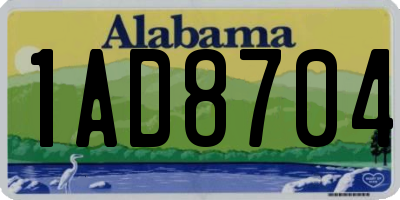 AL license plate 1AD8704