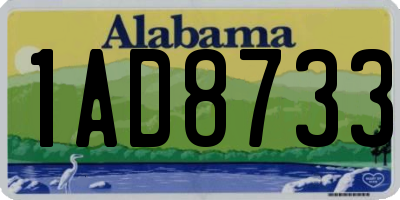 AL license plate 1AD8733