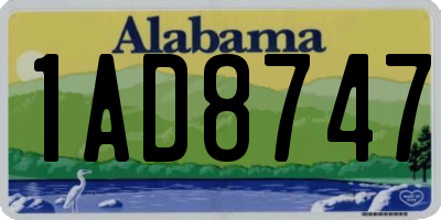AL license plate 1AD8747