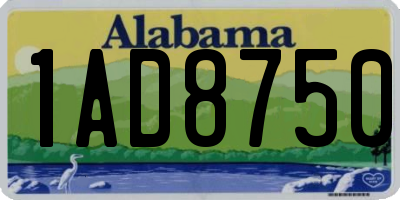 AL license plate 1AD8750