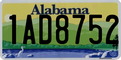 AL license plate 1AD8752