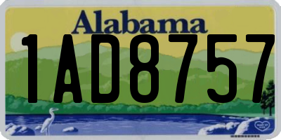 AL license plate 1AD8757