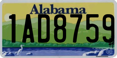 AL license plate 1AD8759