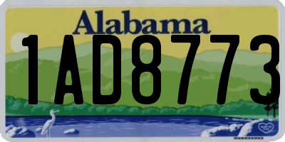 AL license plate 1AD8773