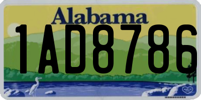 AL license plate 1AD8786