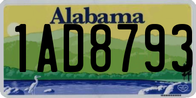 AL license plate 1AD8793