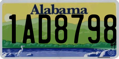 AL license plate 1AD8798