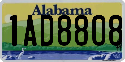 AL license plate 1AD8808