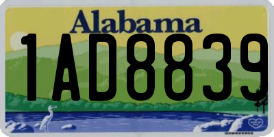 AL license plate 1AD8839