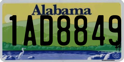 AL license plate 1AD8849