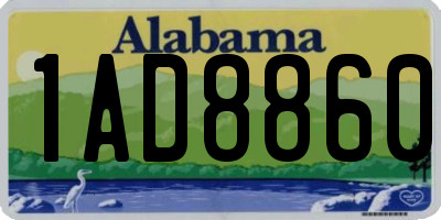 AL license plate 1AD8860