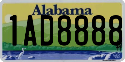 AL license plate 1AD8888