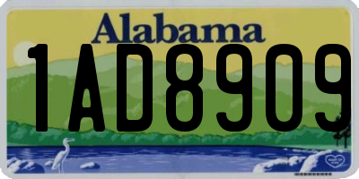 AL license plate 1AD8909