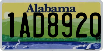 AL license plate 1AD8920