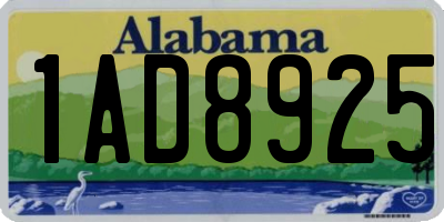 AL license plate 1AD8925