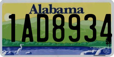 AL license plate 1AD8934