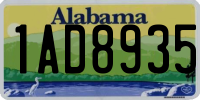AL license plate 1AD8935