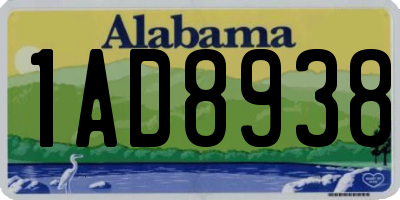 AL license plate 1AD8938