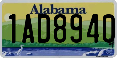 AL license plate 1AD8940