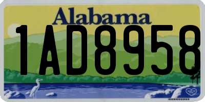 AL license plate 1AD8958