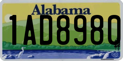 AL license plate 1AD8980
