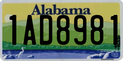 AL license plate 1AD8981