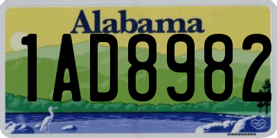 AL license plate 1AD8982