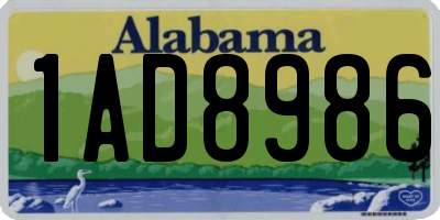 AL license plate 1AD8986