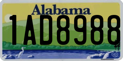 AL license plate 1AD8988